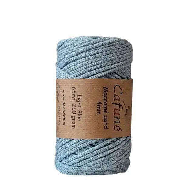 Cafuné Macrame Koord 4mm-Licht Blauw - Hobbygaren
