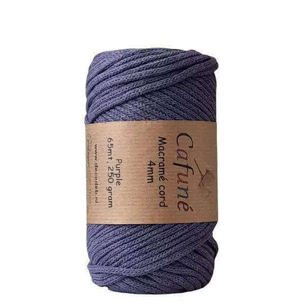 Cafuné Macrame Koord 4mm-Paars - Hobbygaren