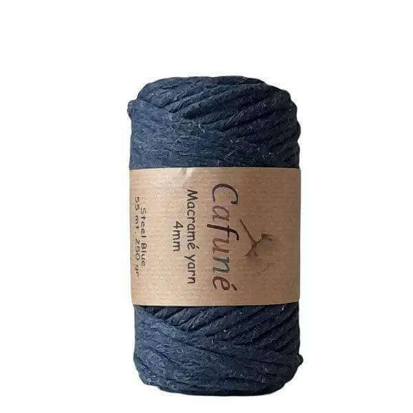 Cafuné Macrame Garen 4mm -Staal Blauw - Hobbygaren