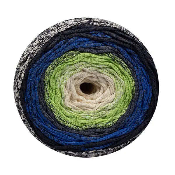 Cafune Cake Gradient koord, een gevlochten verloopgaren / koord van 250 meter. Blauw-groen