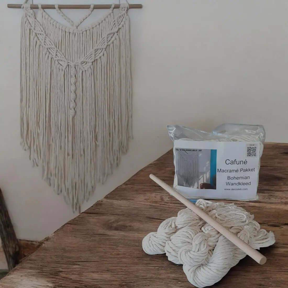 Macrame Pakket Wandkleed Boho - Ecru - Hobbygaren