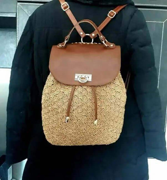 Schoudertas en Rugtas Diy Set van Kunstleer-Zalm - Hobbygaren