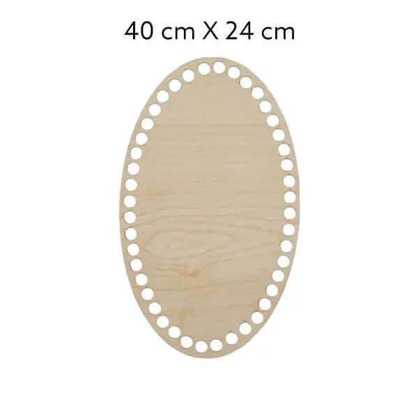 Houten Bodem - Ovaal - Naturel - 40cm x 24cm. Haak er manden en dienbladen mee. Hobbygaren.nl