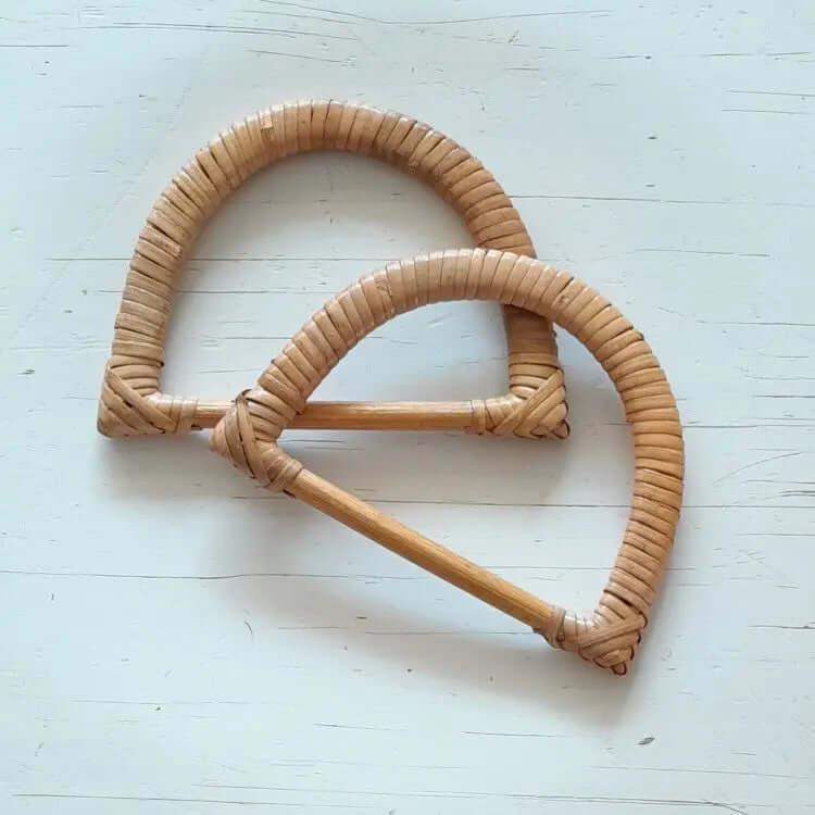 Bamboe Tas Handvat-Half Rond-Naturel-15cm x 10cm - Hobbygaren