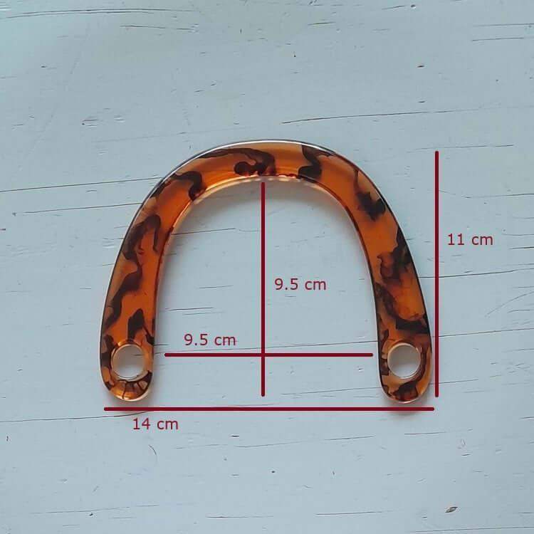 Acryl Tashengsel - Bruin Half Rond - Hobbygaren
