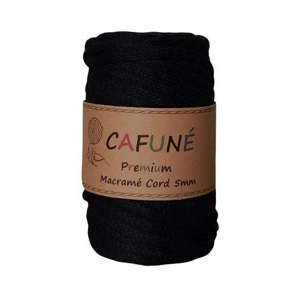 Cafuné Macramé Koord 5mm Zwart – 40m - Hobbygaren