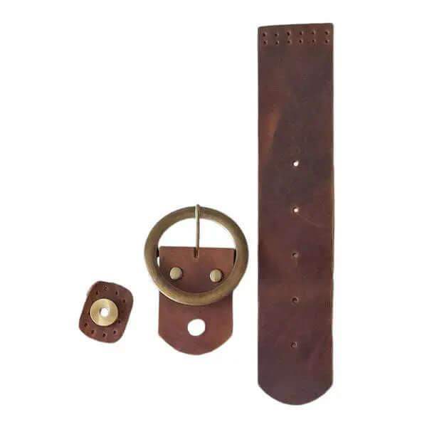 Leren Tas Flap Met Sluiting-Antiek Bruin 25x5cm - Hobbygaren