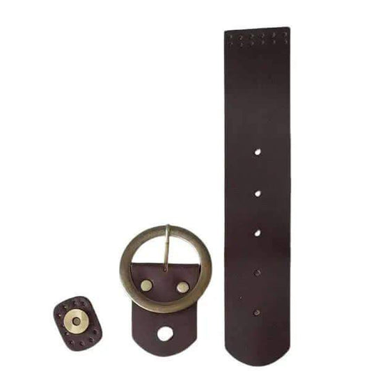 Leren Tas Flap Met Sluiting-Kastanje 25x5cm - Hobbygaren