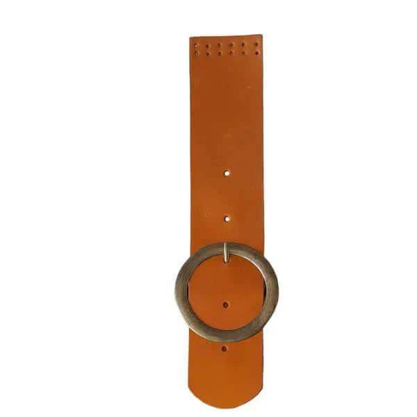 Leren Tas Flap Met Sluiting-Oranje 25x5cm - Hobbygaren