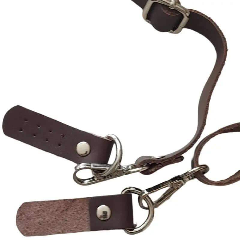 Leren Band en Schouderriem- Donker Bruin - Hobbygaren