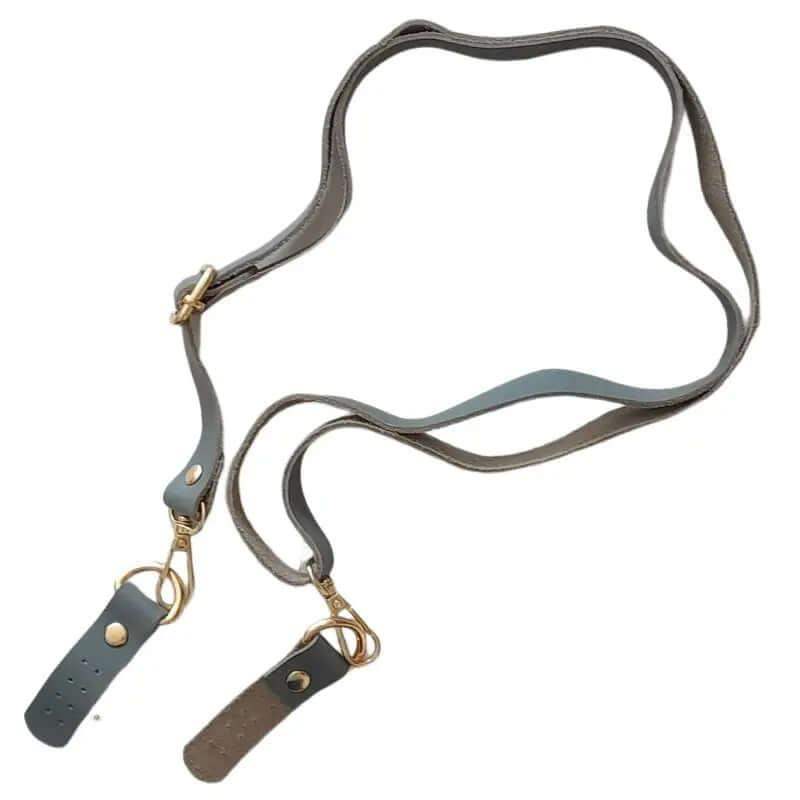 Leren Band en Schouderriem- Grijs - Hobbygaren