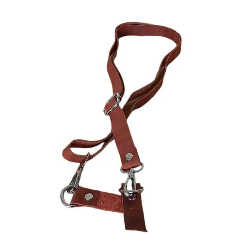 Leren Band en Schouderriem- Roest Rood - Hobbygaren