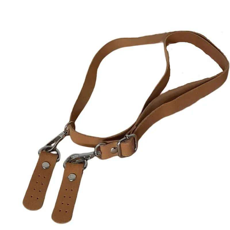 Leren Band en Schouderriem- Donker Beige - Hobbygaren