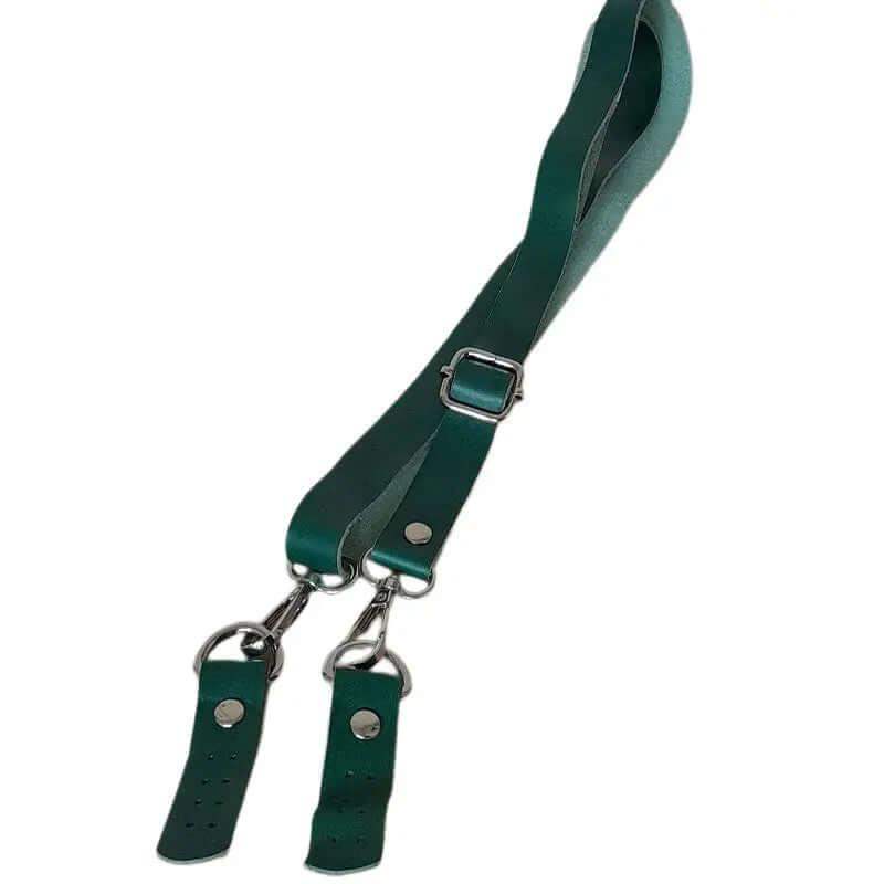 Leren Band en Schouderriem- Groen - Hobbygaren