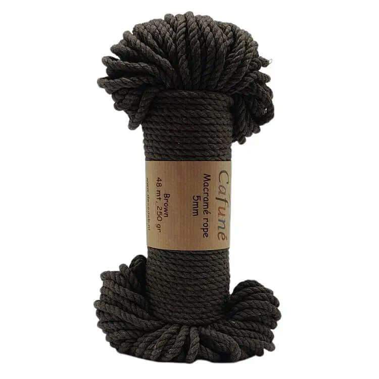 Macrame Touw 5mm -Bundel-Bruin - Hobbygaren