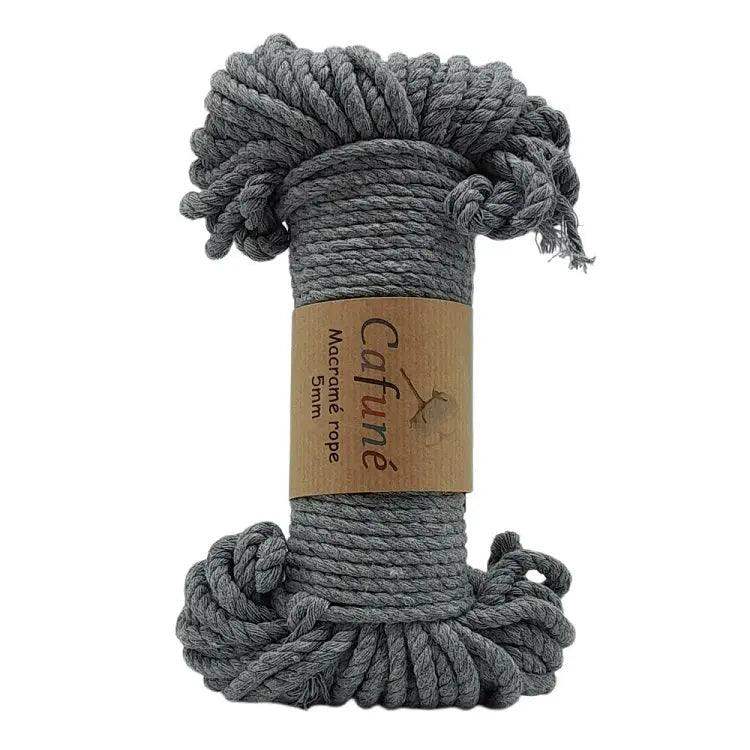 Macrame Touw 5mm -Bundel-Grijs - Hobbygaren