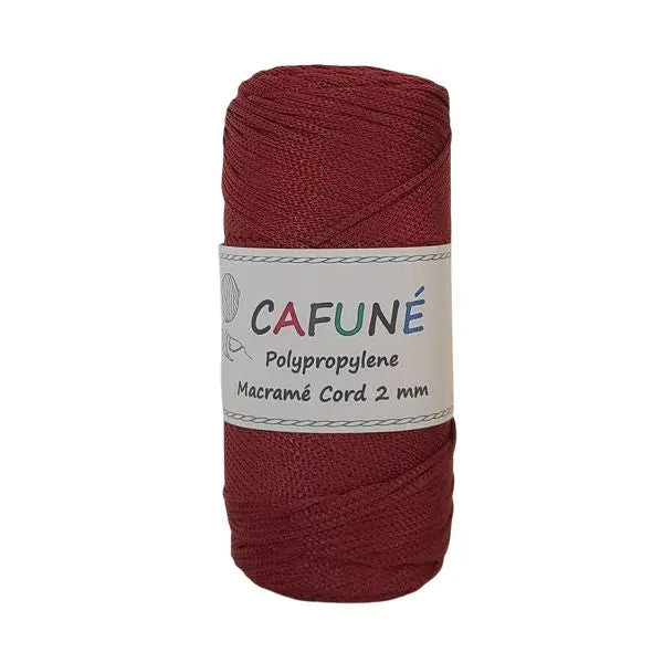 Cafune Polypropyleen koord 2mm is een gevlochten koord in schitterende kleuren zoals deze bordeaux