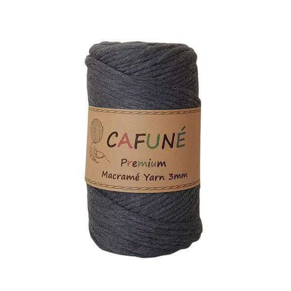 Cafuné Premium Macrame Garen 3mm Antraciet - Hobbygaren