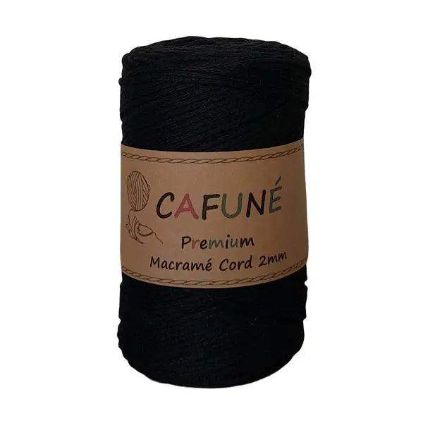 Premium Macrame Koord 2mm Zwart - Hobbygaren