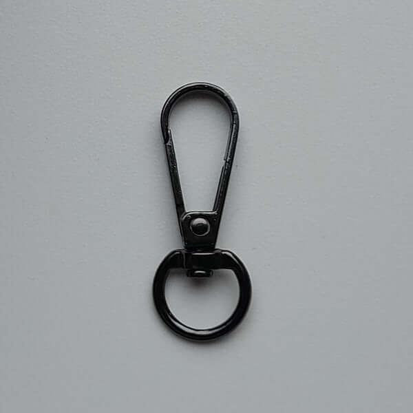 Musketonhaak Metal Black 45x20mm