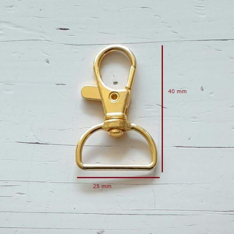 Musketonhaak Goud 40x25mm - Hobbygaren