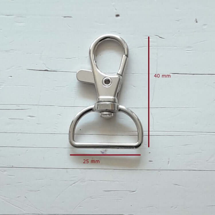 Musketonhaak Zilver 40x25mm