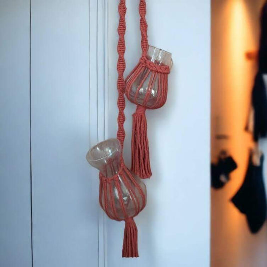Macrame Plantenhanger pakket voor 2 vaasjes - Hobbygaren