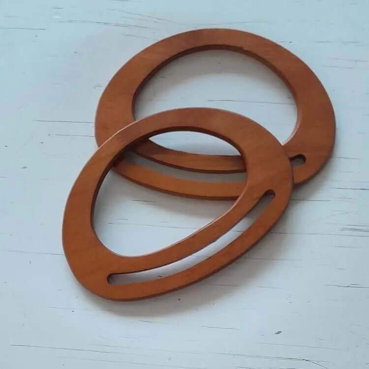 Houten Tashengsels- Ovaal-Bruin - Hobbygaren