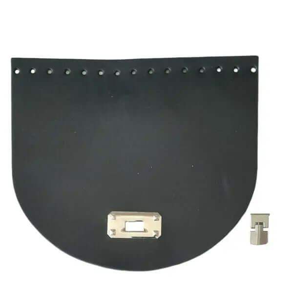 Leren Tas flap met Sluiting - 22x19cm-Zwart - Hobbygaren