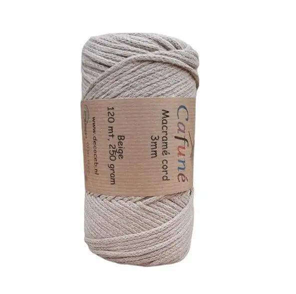 Cafuné Macrame Koord 3mm-Beige - Hobbygaren