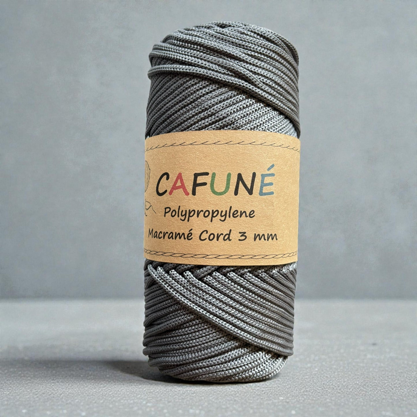 Polypropylene Macrame Cord 3mm-Grey