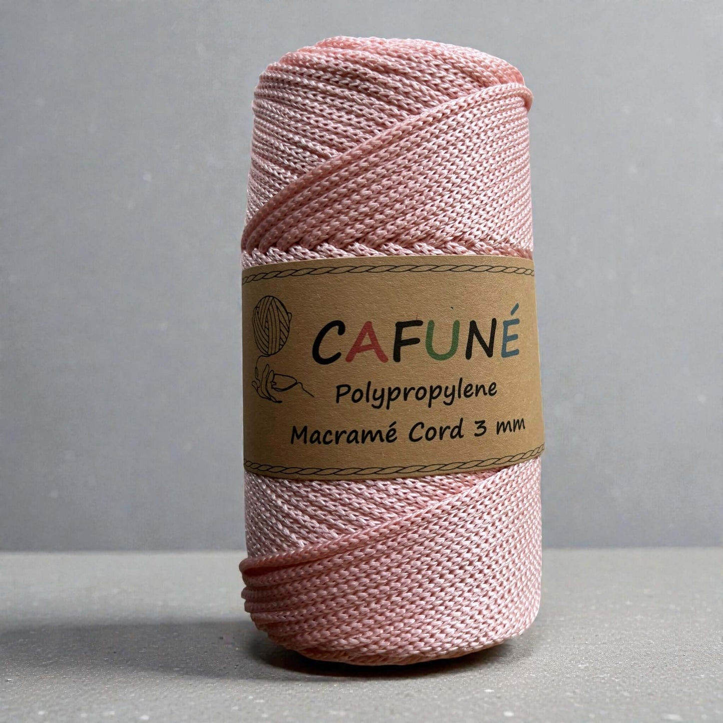 Polypropylene Macrame Cord 3mm-Light Pink