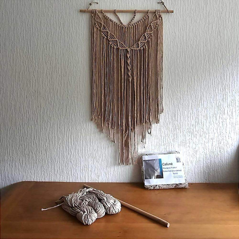 Macrame Pakket Wandkleed Boho - Beige - Hobbygaren