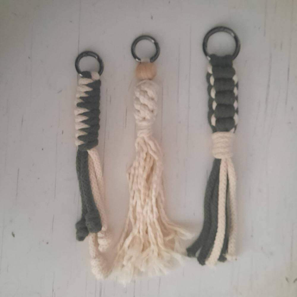 Bag Charm - Sleutelhanger Ecru - Kaki - Hobbygaren