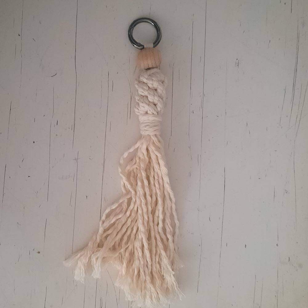 Bag Charm - Sleutelhanger Ecru - Kaki - Hobbygaren