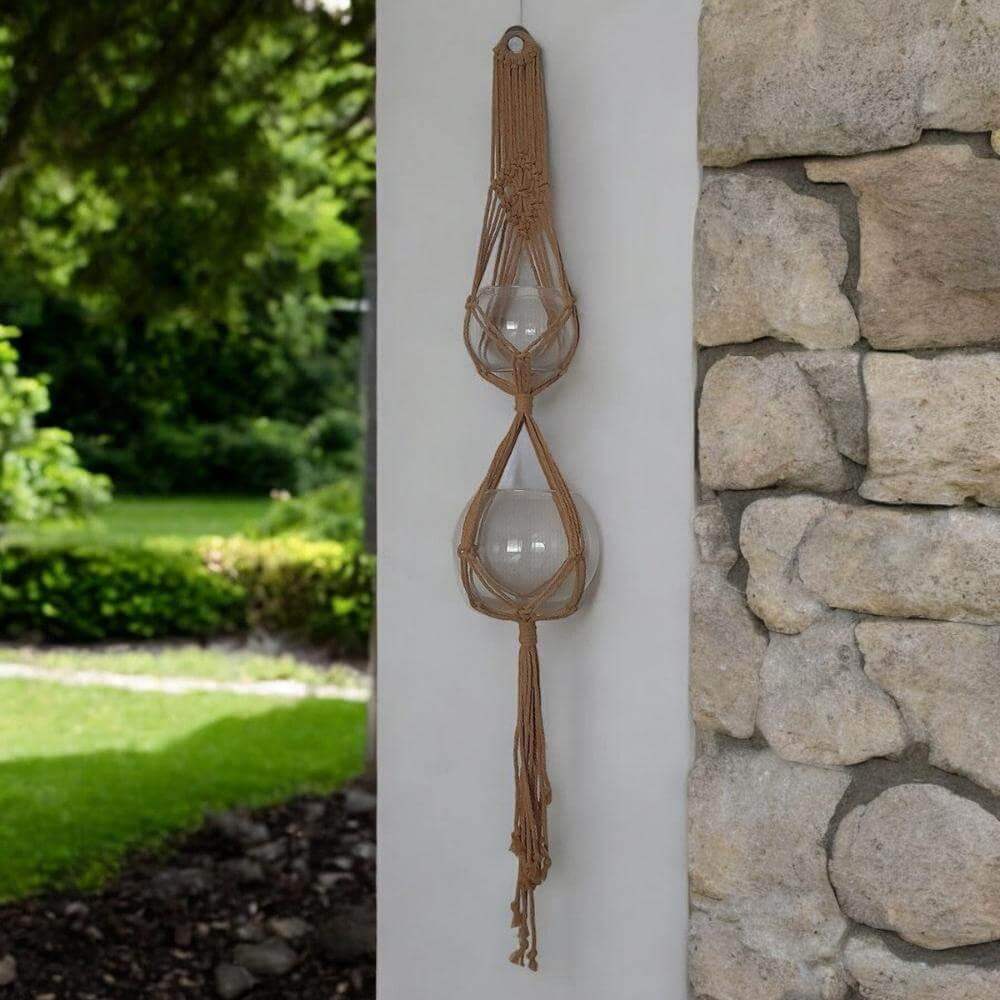 Macrame Pakket Plantenhanger - 2 potten - Mosterd - Hobbygaren