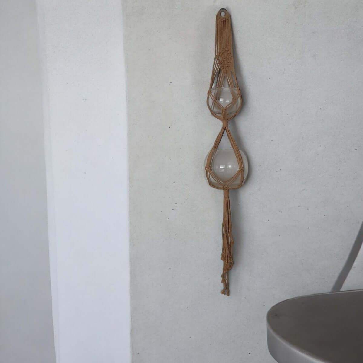 Macrame Pakket Plantenhanger - 2 potten - Mosterd - Hobbygaren
