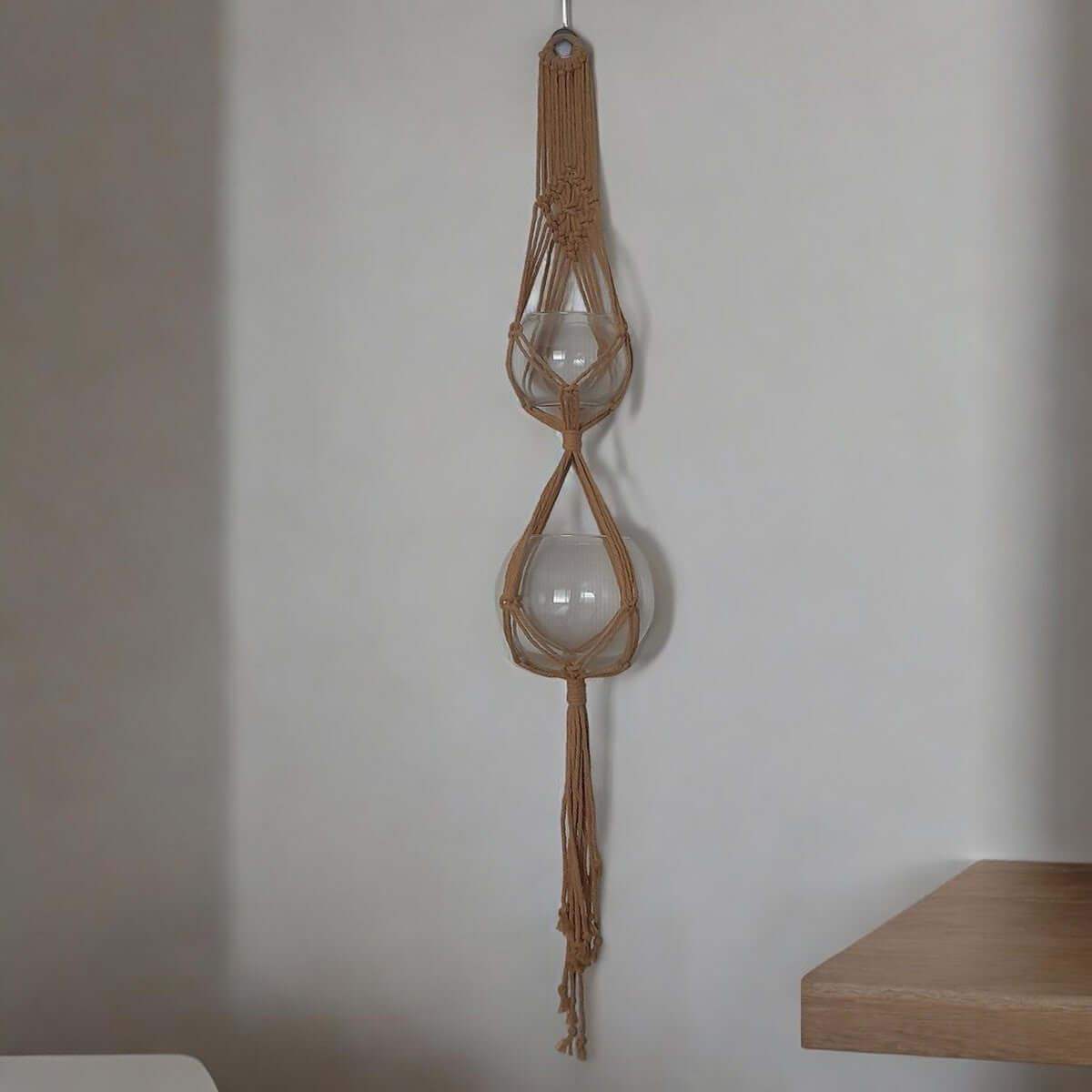 Macrame Pakket Plantenhanger - 2 potten - Mosterd - Hobbygaren