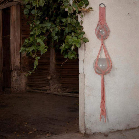 Macrame Pakket Plantenhanger - 2 potten - Neon Roze - Hobbygaren
