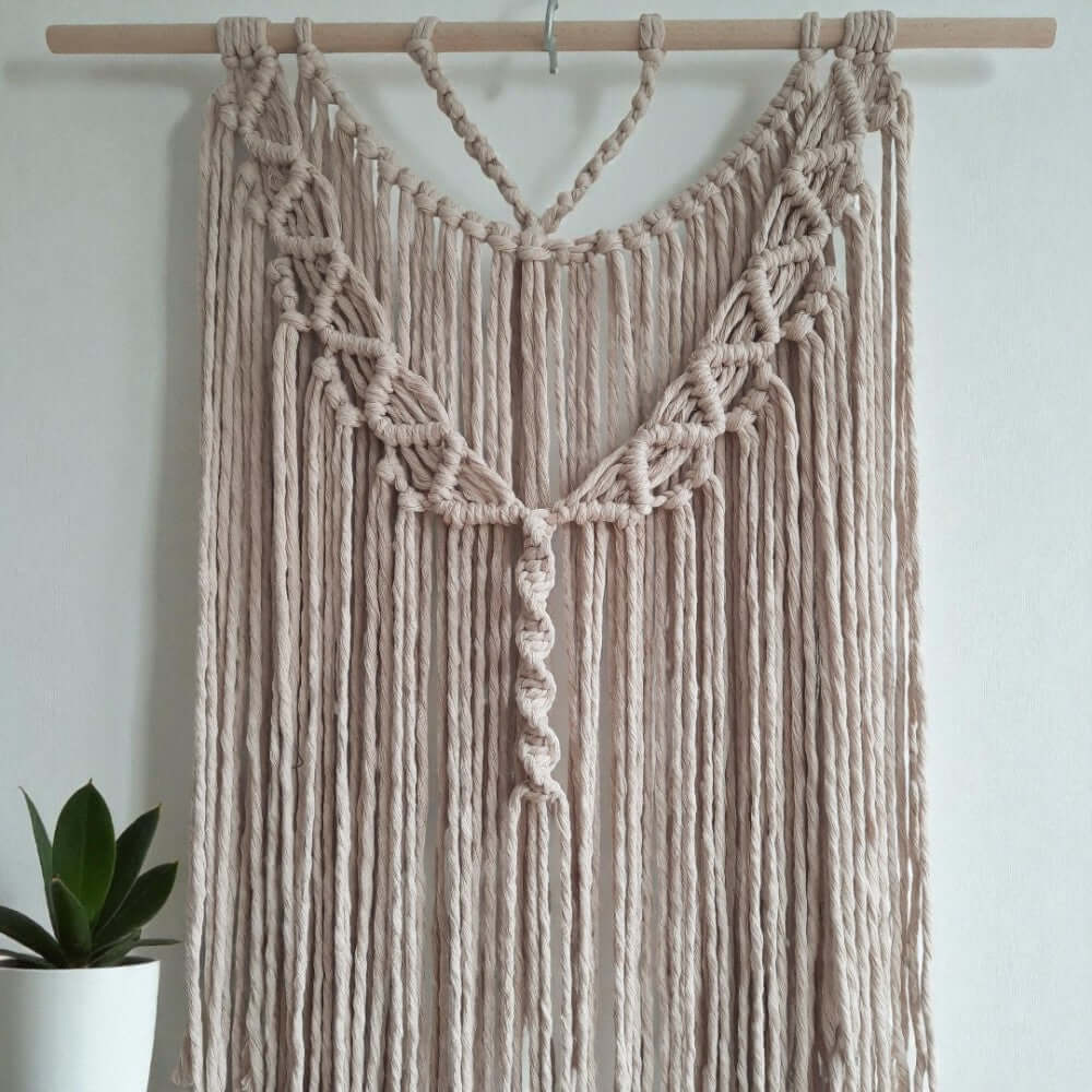 Macrame Pakket Wandkleed Boho - Beige- inclusief instructievideo en pdf handleiding