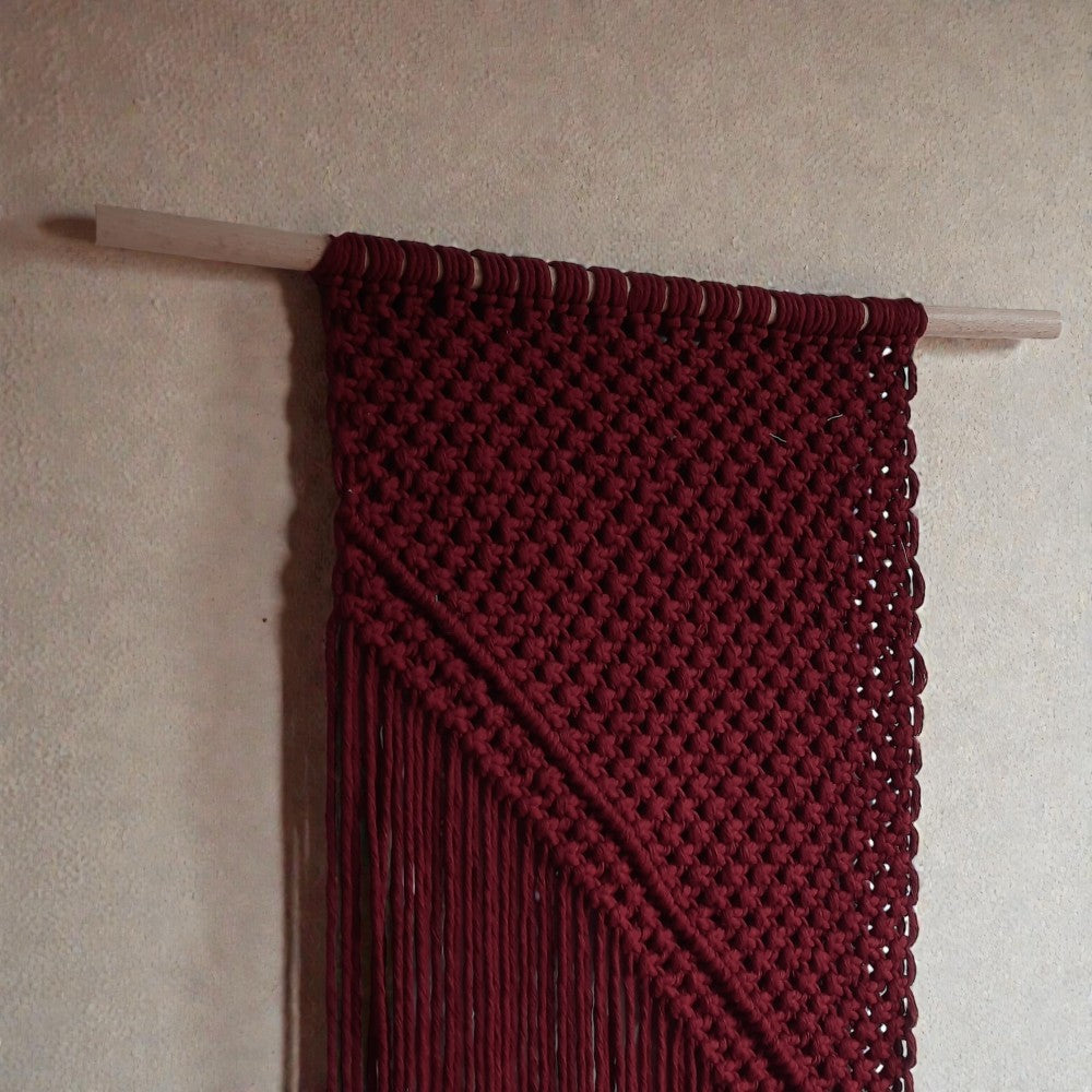 Macramé Wandkleed DIY Pakket – Anne – Burgundy