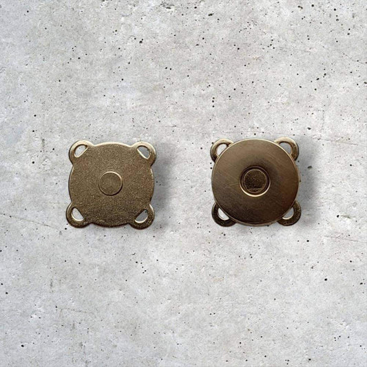 Magneetsluiting voor Tassen Rond 18mm Goud geperforeerd - Hobbygaren