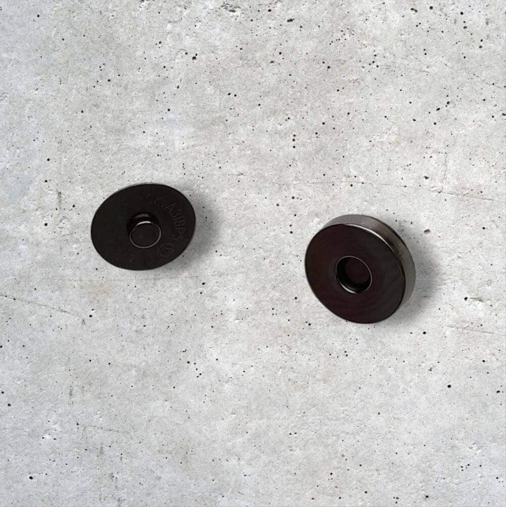 Magneetsluiting voor Tassen Rond 18mm Metal Black - Hobbygaren