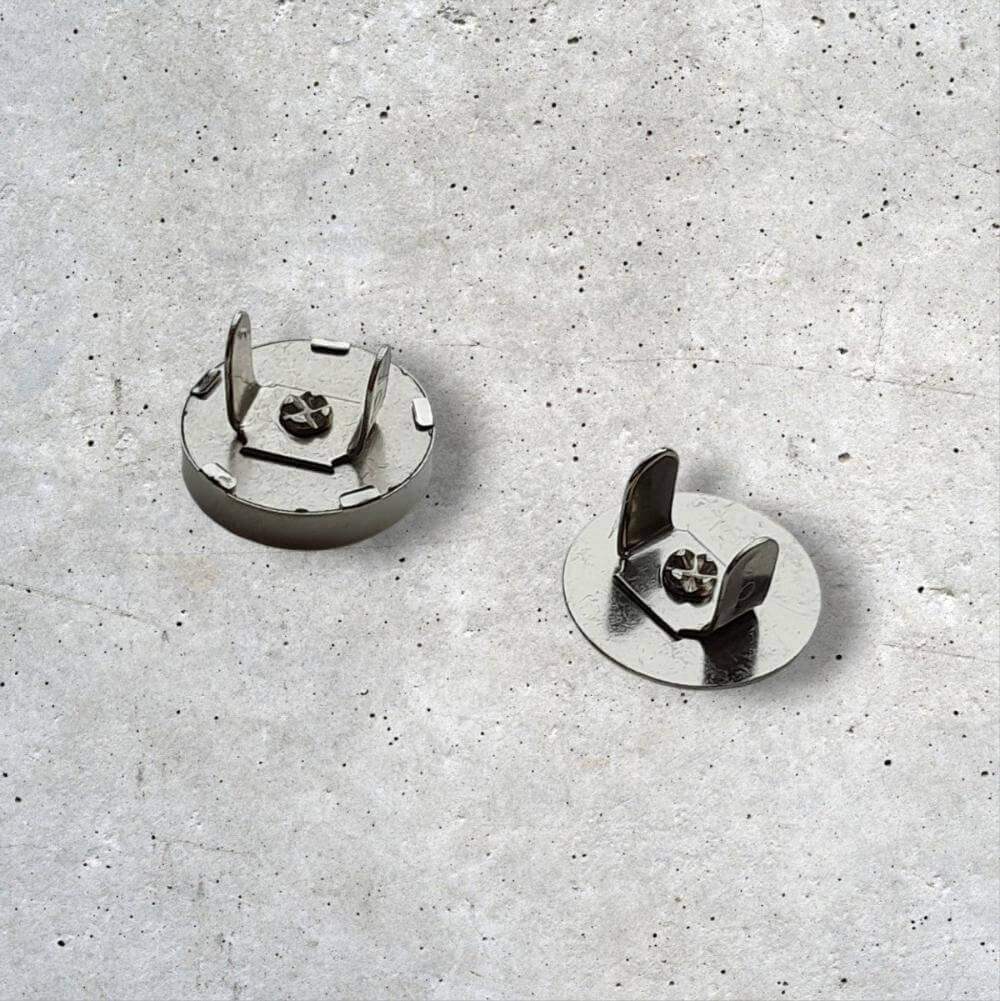 Magneetsluiting voor Tassen Rond 18mm Zilver - Hobbygaren