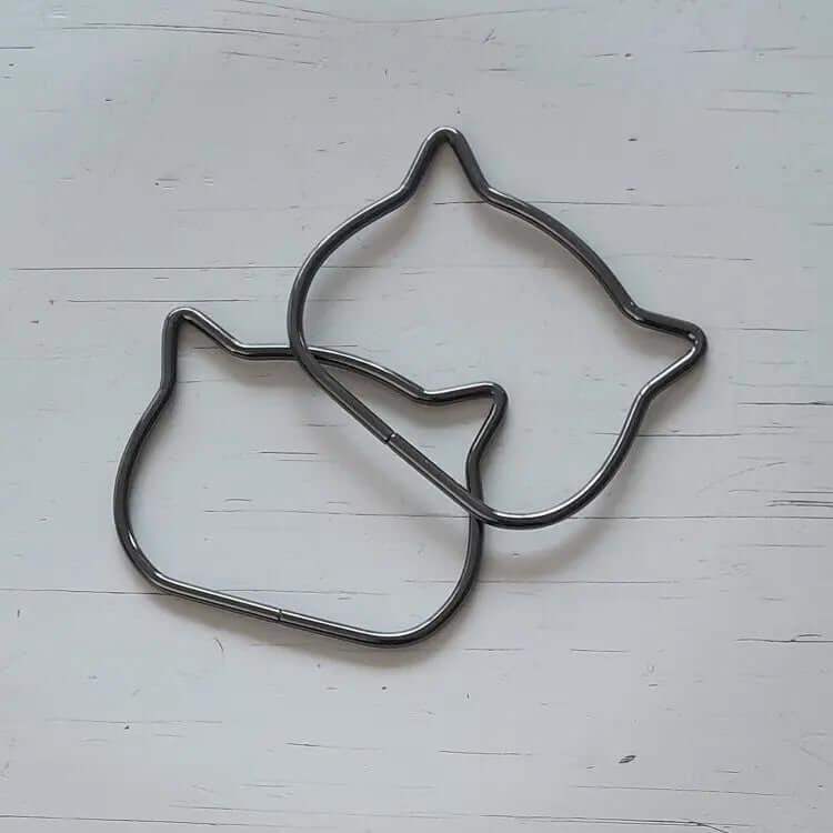 Metalen Tas Handvatten-Kattenkopje-Metal Zwart - Hobbygaren