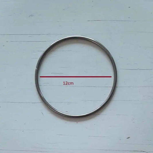 Metalen Tas Handvatten Rond Metaal Zwart 12cm - Hobbygaren