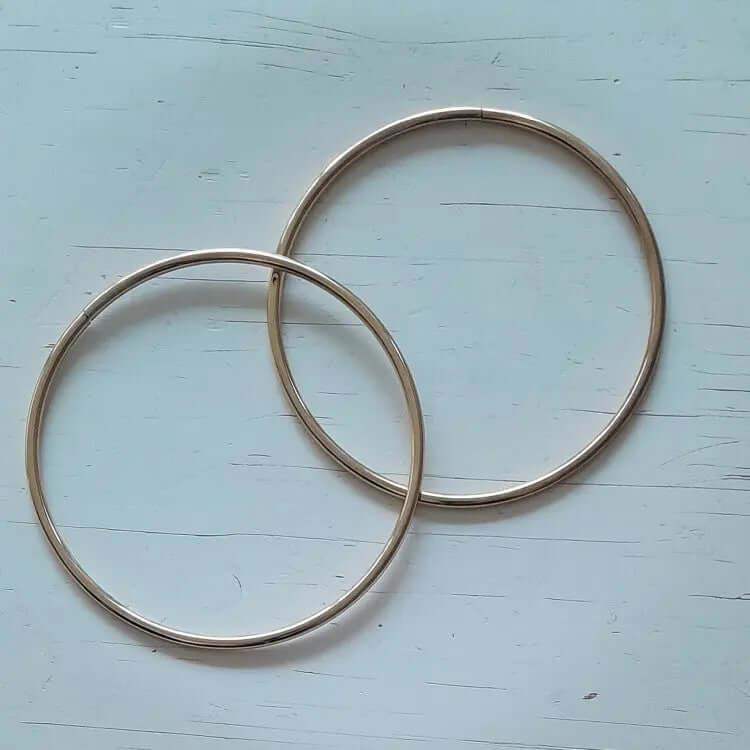 Metalen Tas Handvatten Rond Goud 15cm - Hobbygaren