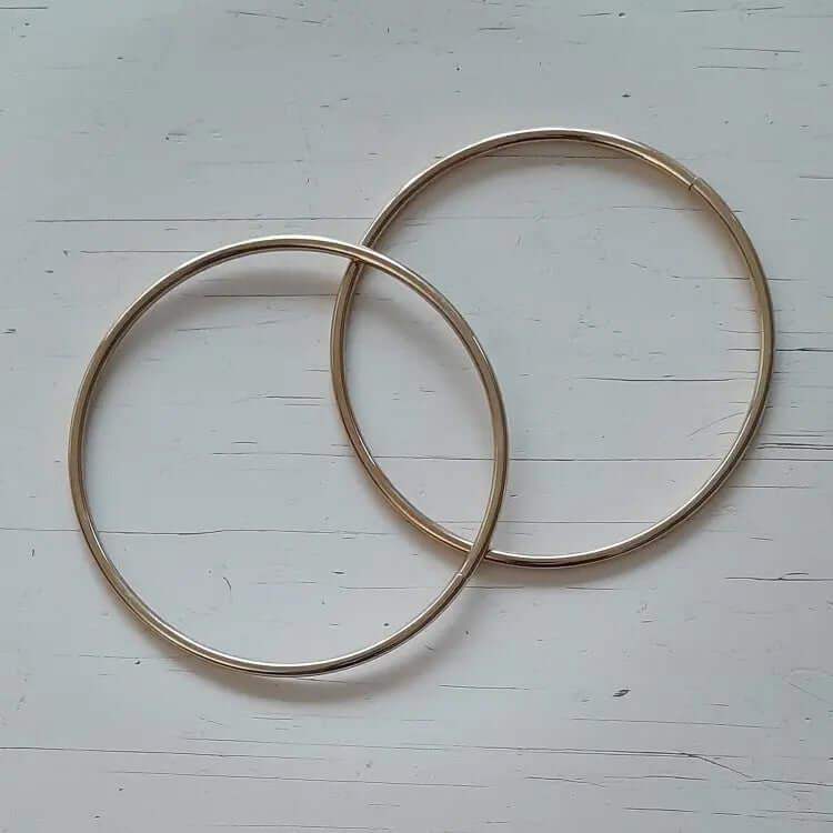 Metalen Tas Handvatten-Rond -Goud -12cm - Hobbygaren