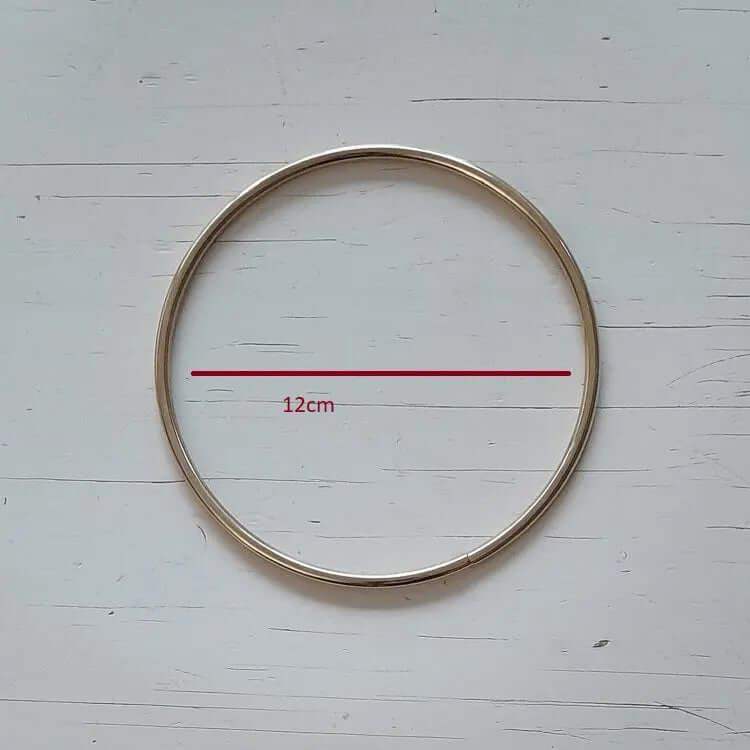 Metalen Tas Handvatten-Rond -Goud -12cm - Hobbygaren