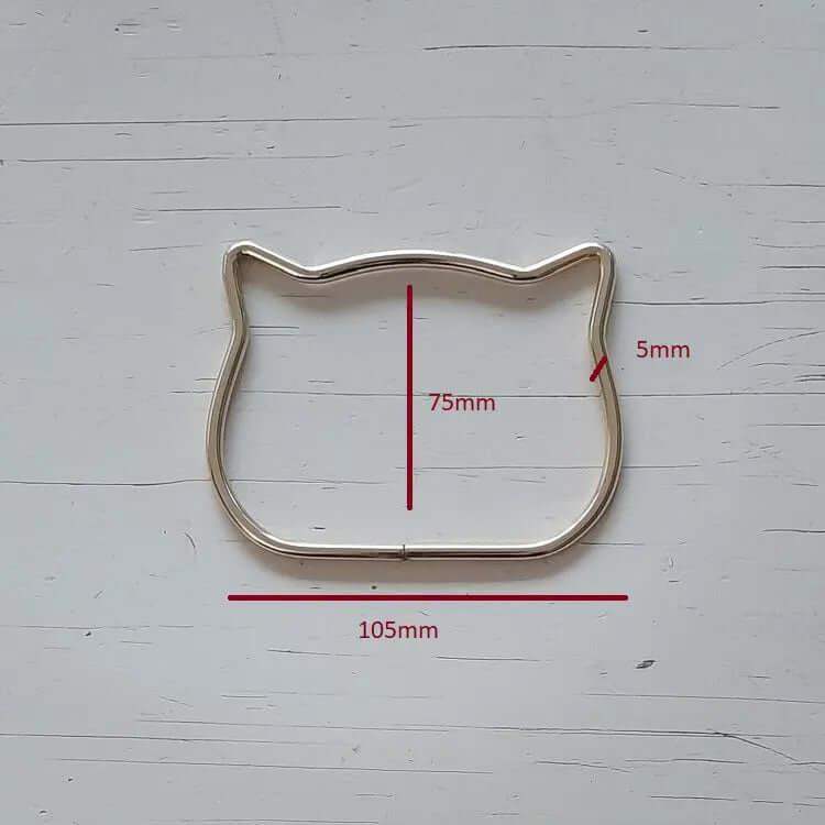 Metalen Tas Handvatten-Kattenkopje-Goud - Hobbygaren